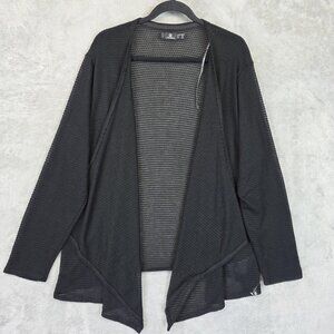 Volcom Go Go Wrap Cardigan Sweater Womens 16W Black Open Knit Lightweight Sheer